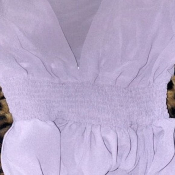 Boho purple shirred waist wrap hem maxi dress - Picture 10 of 10